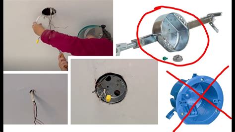 how to installe ceiling electrical box|convert ceiling box to outlet.